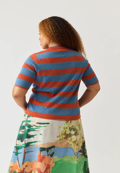 Rana Knit Tee - Terracotta Stripe | Nancybird