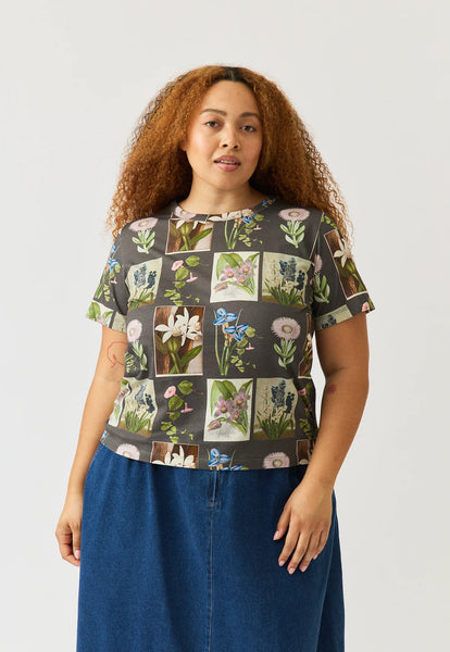 Apollo Tee - Charcoal Archive Floral | Nancybird