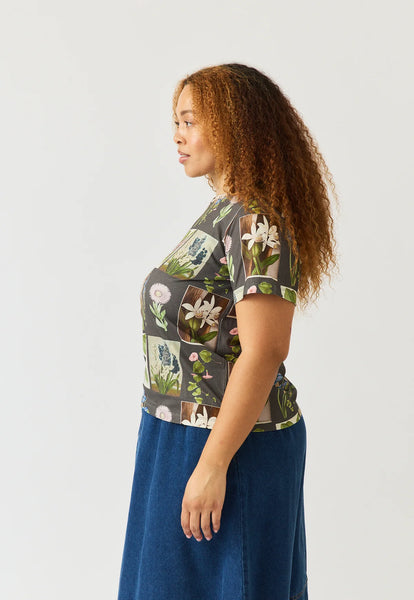 Apollo Tee - Charcoal Archive Floral | Nancybird