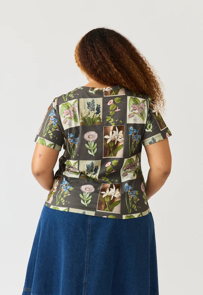 Apollo Tee - Charcoal Archive Floral | Nancybird