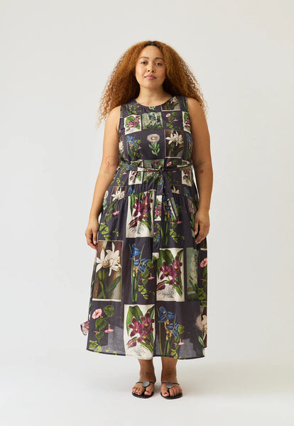 Clementine Dress - Charcoal Archive Floral | Nancybird