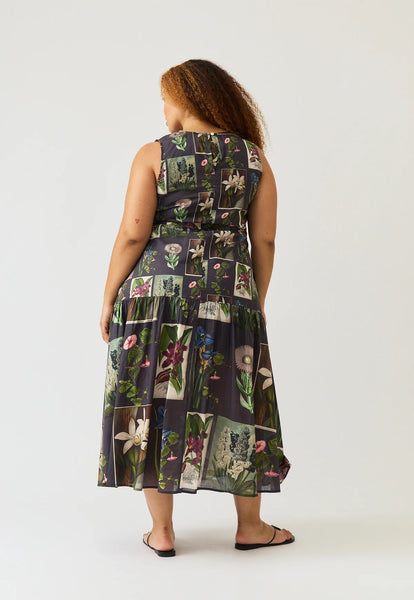 Clementine Dress - Charcoal Archive Floral | Nancybird
