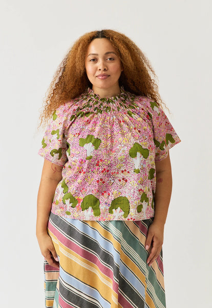 Meadows Frill Neck Top - View of Country | Nancybird