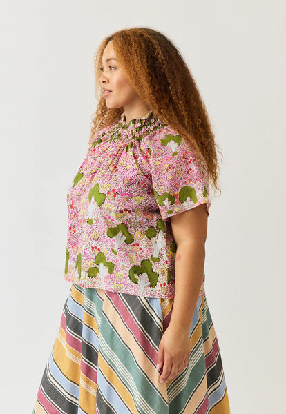 Meadows Frill Neck Top - View of Country | Nancybird