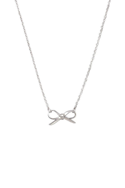 Silver Ribbon Bow Necklace | Tiger Tree