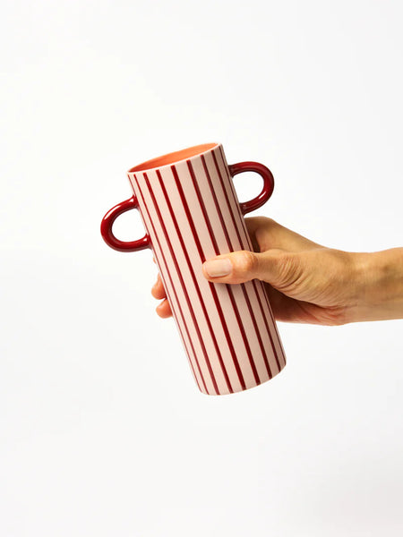 GRIFFE BUD VASE PINK PINSTRIPE  | Jones & Co