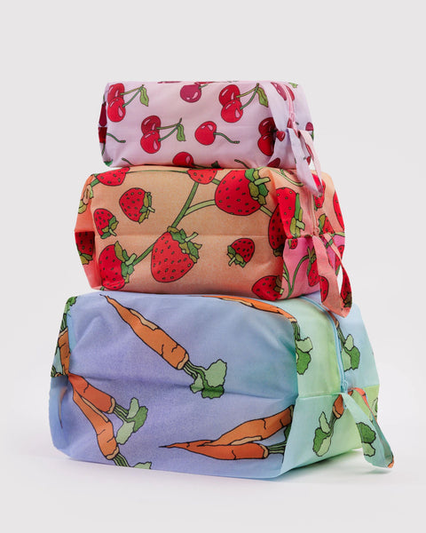 Baggu | 3D Zip Set | Carrots & Berries