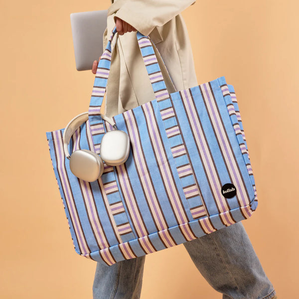 KOLLAB | Carryall Cargo Bag | Choc Blue Stripe
