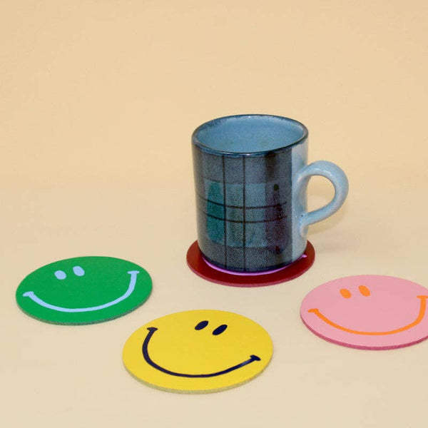 Happy Face Coasters - Set of 4 | Ark Colour Design
