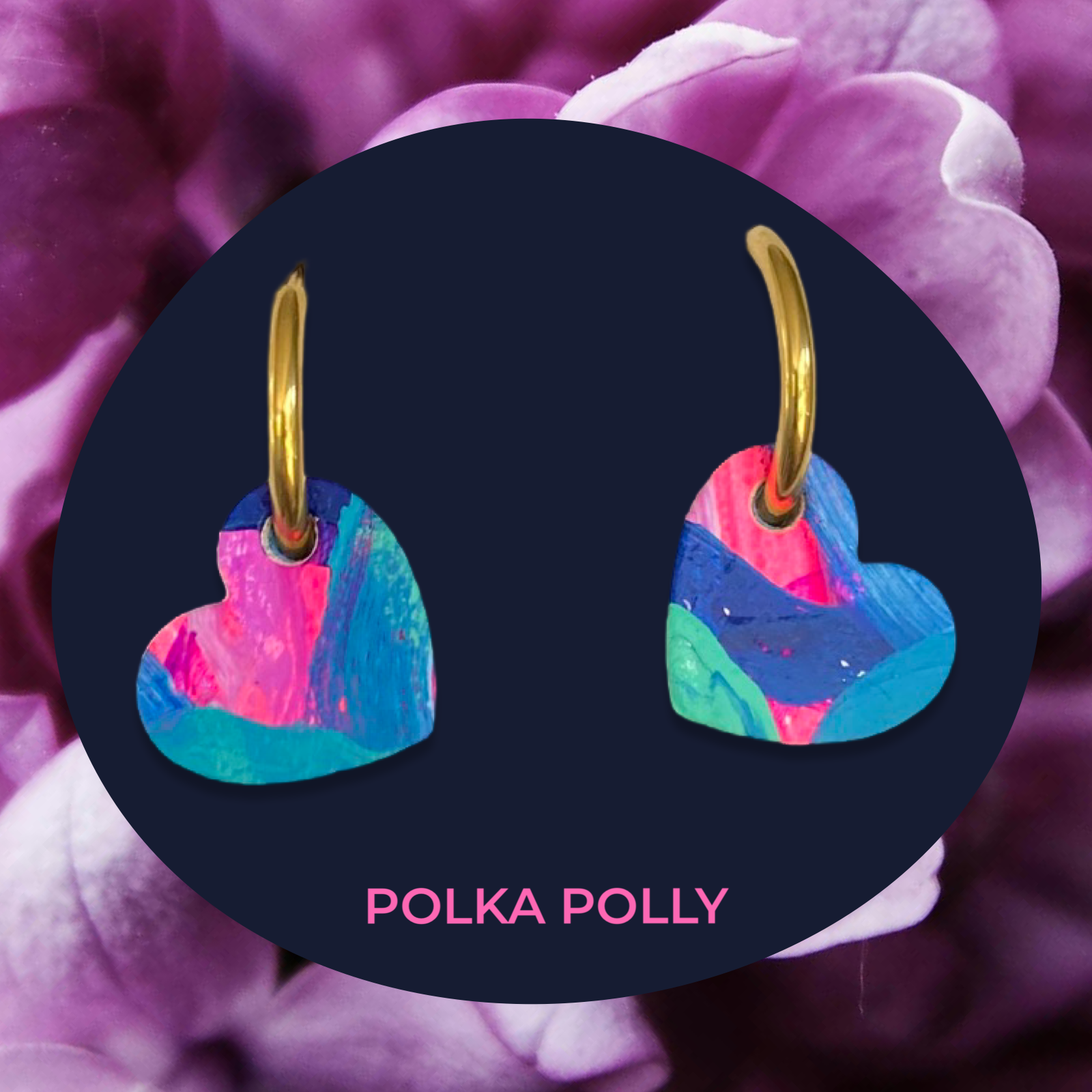 Heart Hoops -Blue | Polka Polly