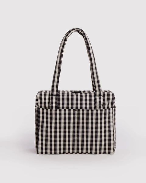 Baggu | Small Cloud Carry-On | Black And Cream Gingham