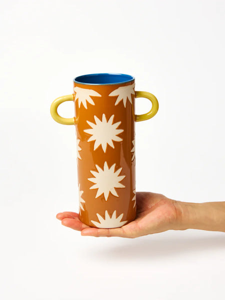 GRIFFE TALL VASE MUSTARD STAR  | Jones & Co