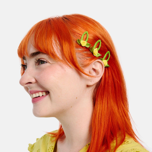 Rosette Snap Clips in Yellow | Chunks