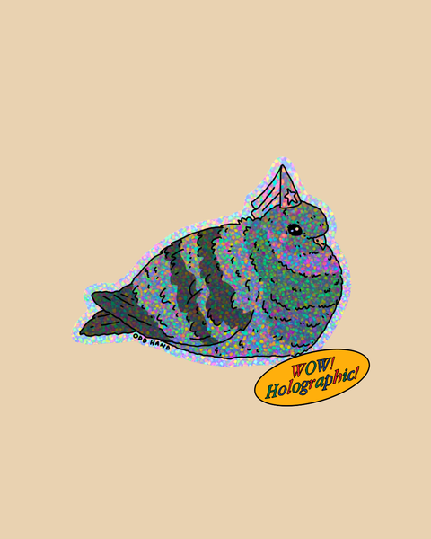 Pigeon Princess Holographic Sticker | Odd Hand Co