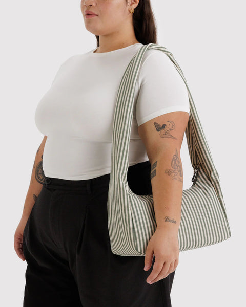 Baggu | Nylon Meringue Bag | Sage Stripe