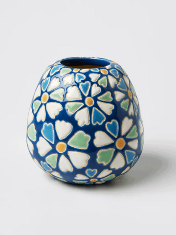 POLLEN BLUE DAISY VASE | Jones and Co