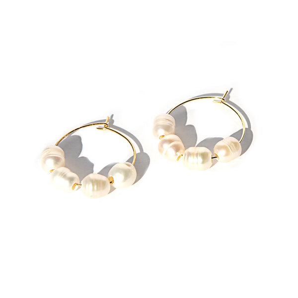 Small Gold Freshwater Hoops | Kingston Jewellery