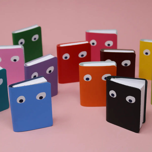 Googly Eye Mini Leather Notebook | Ark Colour Design | Hot Pink