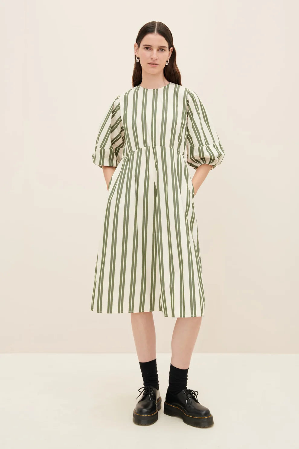 Joan Dress | Kowtow | Forest Stripe