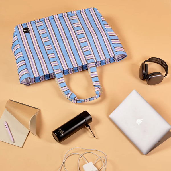 KOLLAB | Carryall Cargo Bag | Choc Blue Stripe