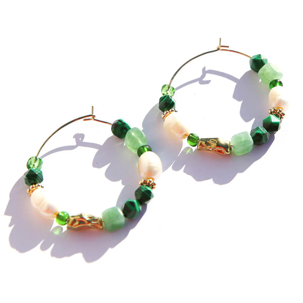 Large Emerald Hoops | Kingston Jewellery
