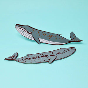 Whale 'Sail with Me' Bookmark | Ark Colour Design