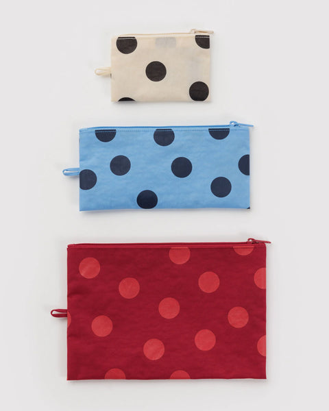 Baggu | Flat Pouch Set | Polka Dot Mix