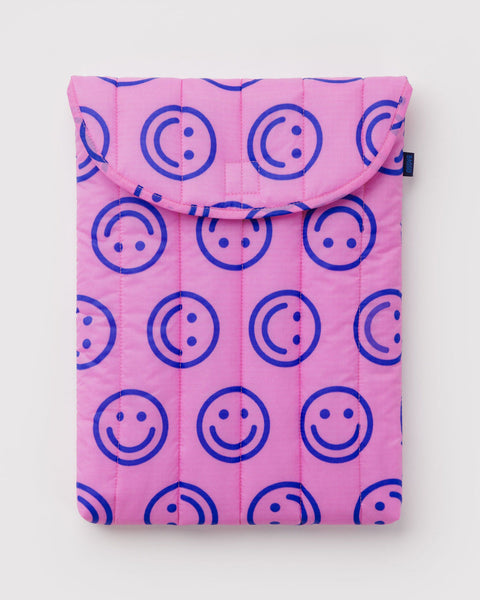Baggu | Puffy Laptop Sleeve 16" | Pop Pink Happy