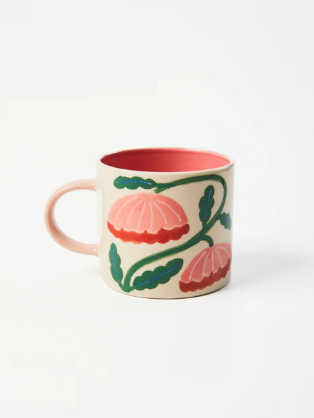 BLOOMIE PINK FLOWER MUG | Jones & Co