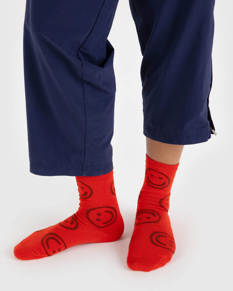 Baggu | Crew  Socks | RED HAPPY