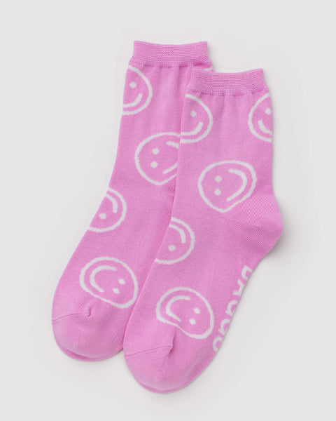 Baggu | Crew Socks | Pink Happy