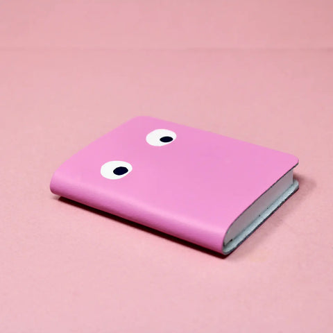 Googly Eye Mini Leather Notebook | Ark Colour Design | Hot Pink