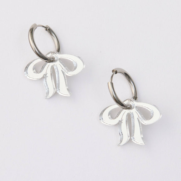 Floppy Bow Earrings - silver | Martha Jean