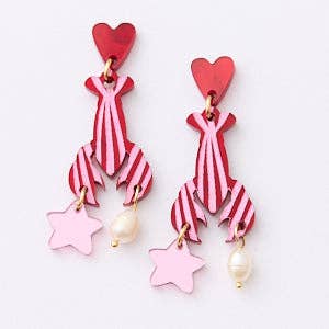 Lobster Earrings - Red/pink | Martha Jean