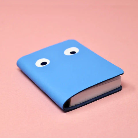 Googly Eye Mini Leather Notebook | Ark Colour Design | Cornflower