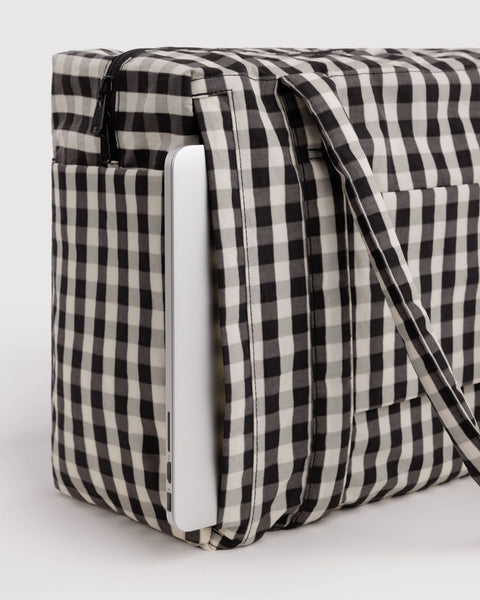 Baggu | Small Cloud Carry-On | Black And Cream Gingham