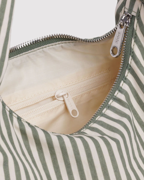 Baggu | Small Nylon Meringue Bag | Sage Stripe