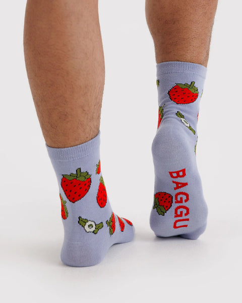 Baggu | Crew Socks | Strawberry Blossom
