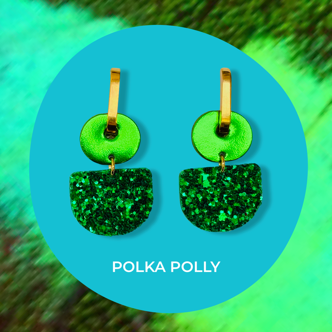 Dainty Hoops - Emerald Sparkle | Polka Polly