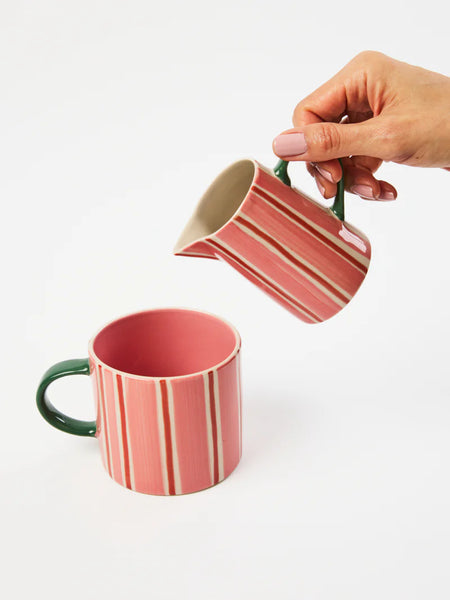 BLOOMIE PINK STRIPE MUG | Jones & Co