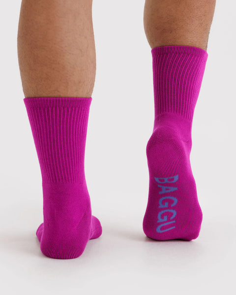 Baggu | Ribbed Socks | Deep Fuchsia Mix