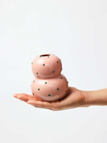 FONDA VASE PINK GREEN DOTTY | Jones & Co