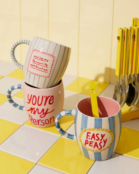 LOVE NOTES MUG EASY PEASY  | Jones & Co