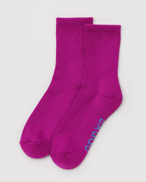 Baggu | Ribbed Socks | Deep Fuchsia Mix