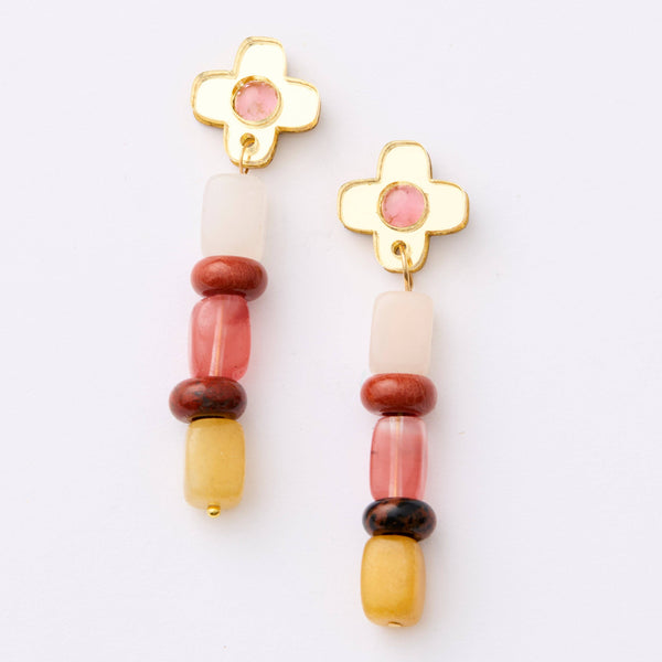 Madeline Beaded Earrings - Gold | Martha Jean