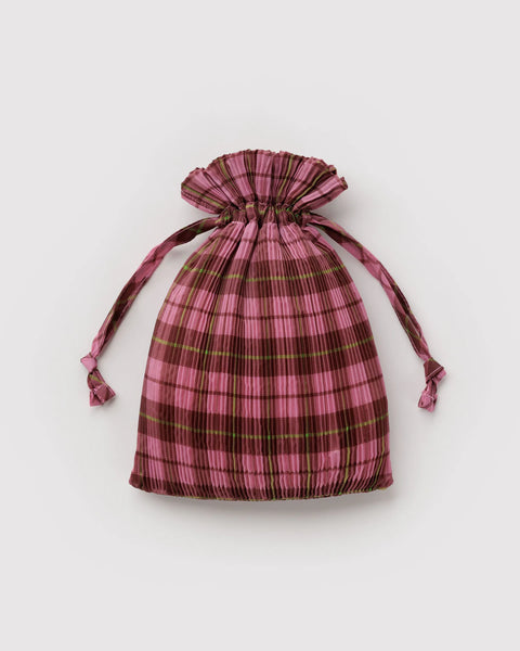 Baggu | Pleated | Azalea Pink Tartan