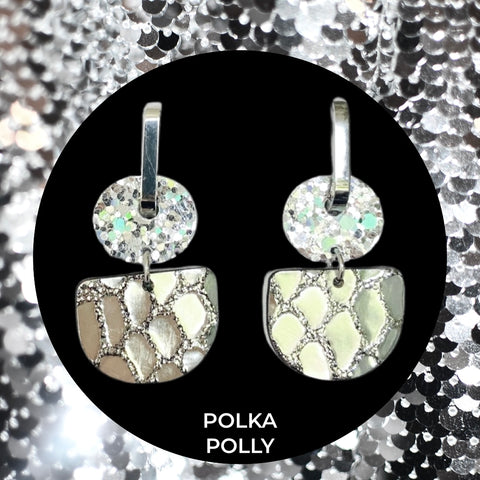 Dainty Hoops - Silver Sparkle | Polka Polly