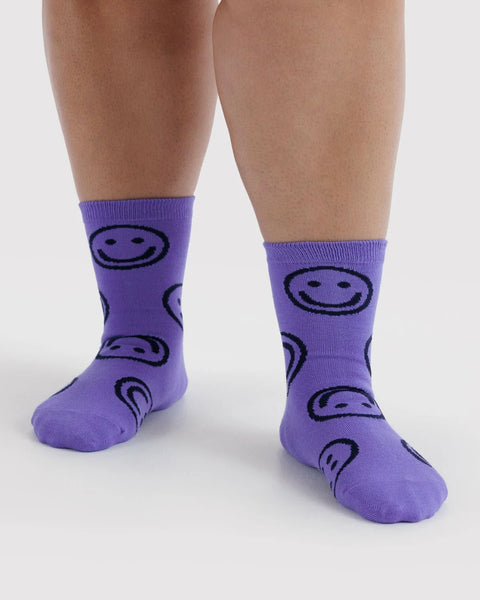 Baggu | Crew Socks | Lavender Happy