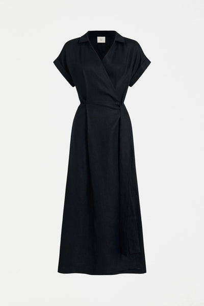 Minnen Wrap Dress | Elk The Label | SPACE BLUE