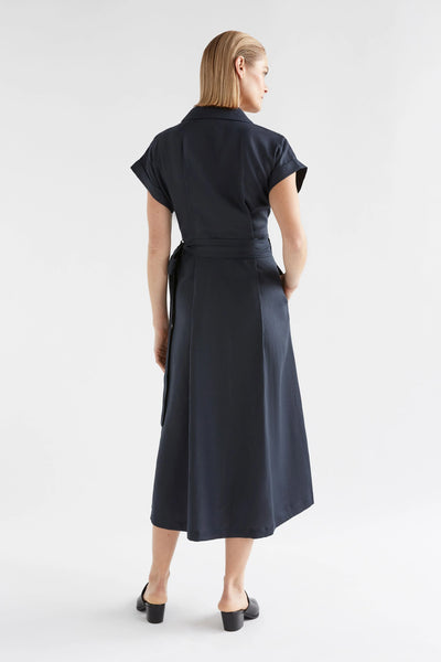 Minnen Wrap Dress | Elk The Label | SPACE BLUE